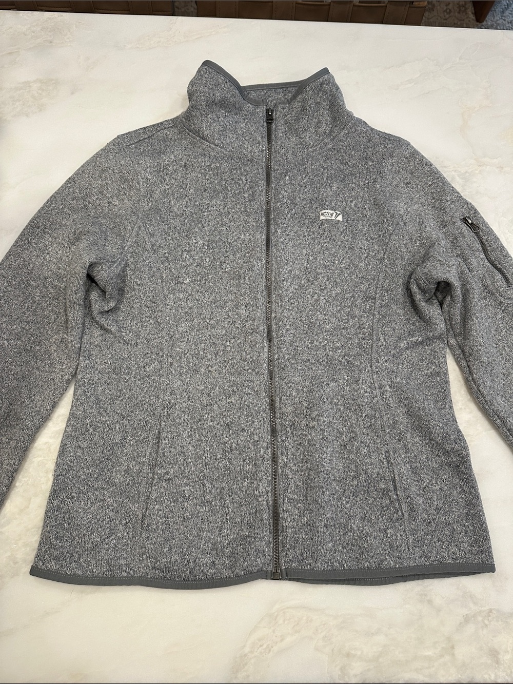 Old Navy Gray Full-Zip Fleece Jacket